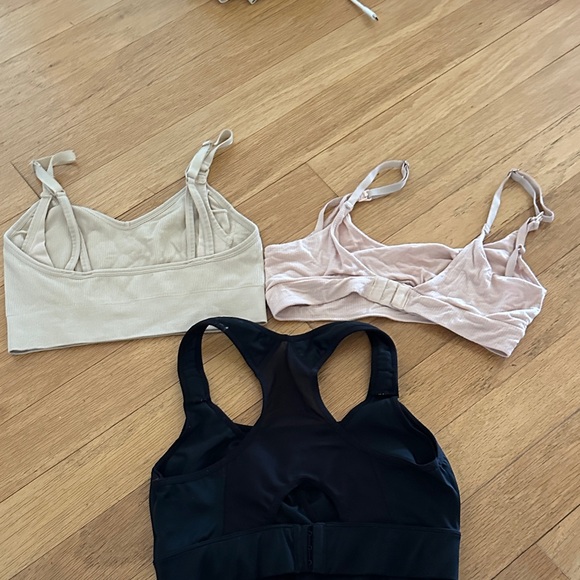 Elegant Women's Nursing Bra Trio - Black, Nude, and Pink - Picture 2 of 3